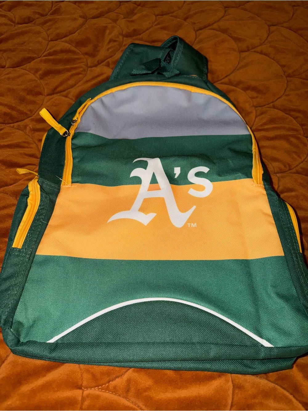 As Green and Gold Logo Backpack